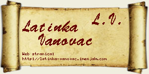 Latinka Vanovac vizit kartica